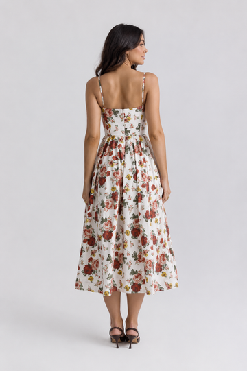Floral Print Spaghetti Strap Midi Dress