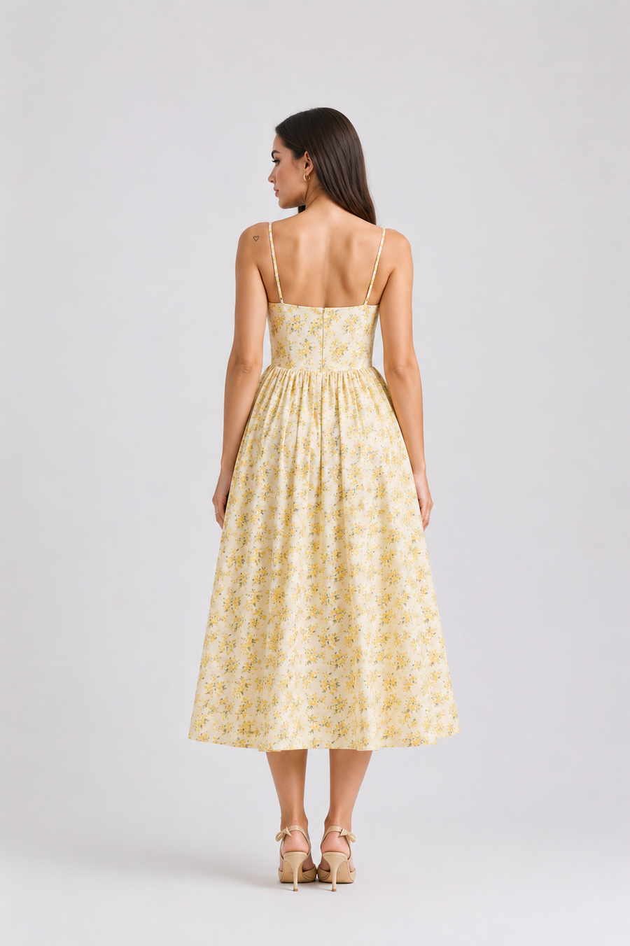 Floral Print Spaghetti Strap Midi Dress