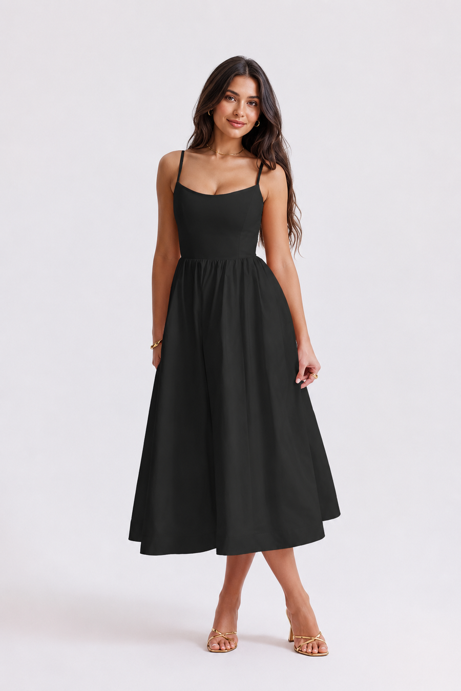 Floral Print Spaghetti Strap Midi Dress