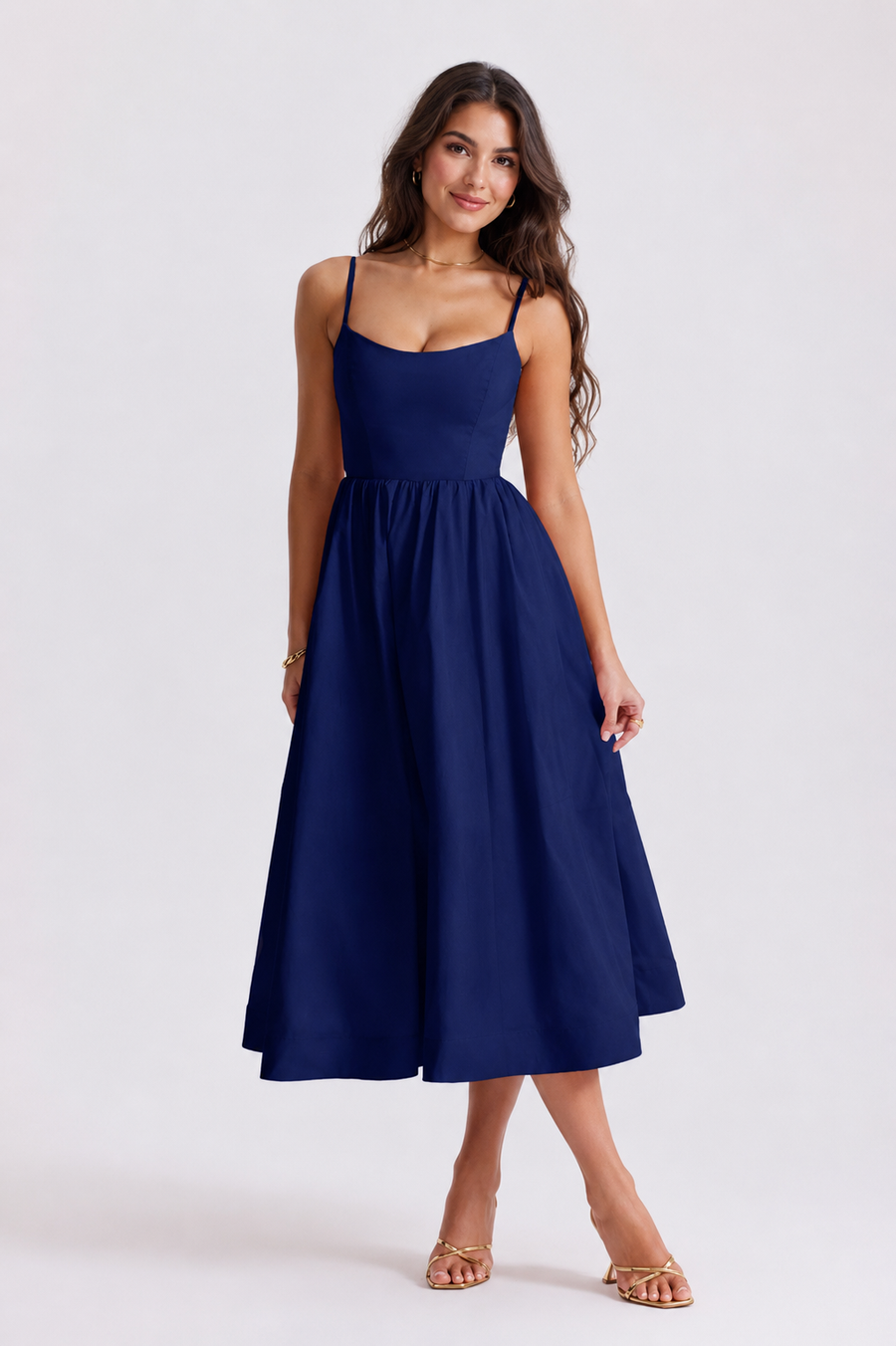 Floral Print Spaghetti Strap Midi Dress